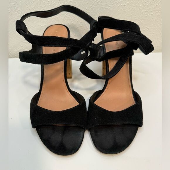 Sigerson Morrison Paulina 2 Black Suede Block Heel Sandals Sz 9 EUC - Picture 5 of 8